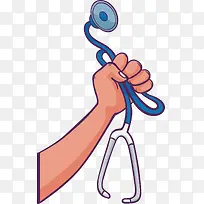 手绘劳动工具矢量听诊器素材-空若网 手绘劳动工具矢量听诊器素材-空若网