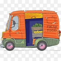 手绘卖水果车-空若网 手绘卖水果车-空若网