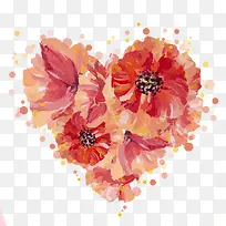 水彩爱心花朵-空若网 水彩爱心花朵-空若网
