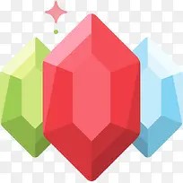 卡通彩色棱面宝石-空若网 卡通彩色棱面宝石-空若网