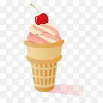 粉色扁平化冰激凌元素-空若网 粉色扁平化冰激凌元素-空若网