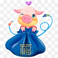 福袋小猪PNG矢量素材-空若网 福袋小猪PNG矢量素材-空若网