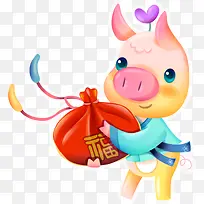 小猪福袋PNG矢量素材-空若网 小猪福袋PNG矢量素材-空若网