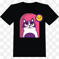 生气猫咪黑色上衣-空若网 生气猫咪黑色上衣-空若网