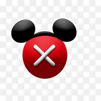 米奇图案黑红撞色圆形按钮-空若网 米奇图案黑红撞色圆形按钮-空若网