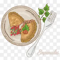 手绘美食饺子插画-空若网 手绘美食饺子插画-空若网