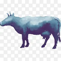 创意水彩水牛插画装饰-空若网 创意水彩水牛插画装饰-空若网