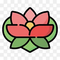 扁平化荷花PNG下载-空若网 扁平化荷花PNG下载-空若网