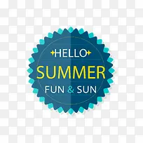 你好夏天圆角标签-空若网 你好夏天圆角标签-空若网