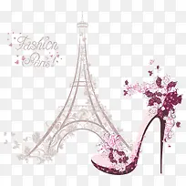 甜美铁塔高跟鞋矢量-空若网 甜美铁塔高跟鞋矢量-空若网