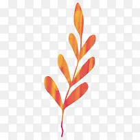 橙色叶子水彩矢量图案-空若网 橙色叶子水彩矢量图案-空若网