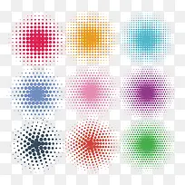 矢量彩色圆点装饰图案-空若网 矢量彩色圆点装饰图案-空若网