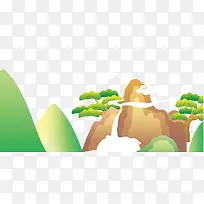 卡通手绘绿色景色-空若网 卡通手绘绿色景色-空若网