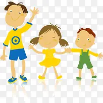 手牵着手的小朋友插画-空若网 手牵着手的小朋友插画-空若网