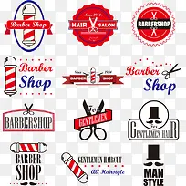 矢量理发店标签-空若网 矢量理发店标签-空若网