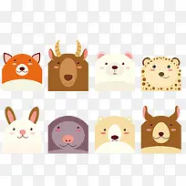 矢量卡通动物头像-空若网 矢量卡通动物头像-空若网