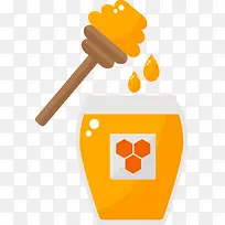 扁平化蜂蜜和蜜糖罐-空若网 扁平化蜂蜜和蜜糖罐-空若网