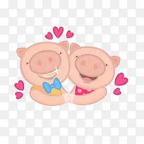 卡通爱情小猪免抠素材-空若网 卡通爱情小猪免抠素材-空若网