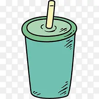 矢量图蓝色的杯子-空若网 矢量图蓝色的杯子-空若网