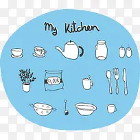 卡通手绘厨房用具合集-空若网 卡通手绘厨房用具合集-空若网