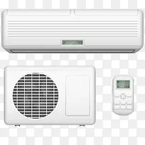 手绘实物感空调外机和遥控器-空若网 手绘实物感空调外机和遥控器-空若网
