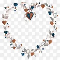 手绘爱心植物花环边框-空若网 手绘爱心植物花环边框-空若网