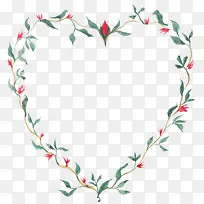 手绘水彩心形边框-空若网 手绘水彩心形边框-空若网