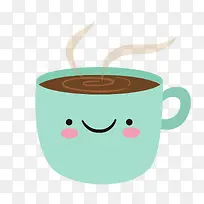 绿色可爱咖啡杯矢量图-空若网 绿色可爱咖啡杯矢量图-空若网
