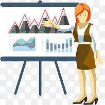 矢量讲述数据人物插画-空若网 矢量讲述数据人物插画-空若网