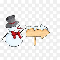 卡通雪人和木质标牌-空若网 卡通雪人和木质标牌-空若网