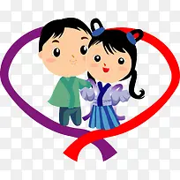 矢量手绘牛郎织女-空若网 矢量手绘牛郎织女-空若网