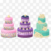 3种生日蛋糕免抠下载-空若网 3种生日蛋糕免抠下载-空若网
