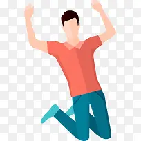 跳起来的男人插画-空若网 跳起来的男人插画-空若网
