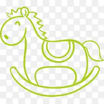 绿色卡通小木马-空若网 绿色卡通小木马-空若网