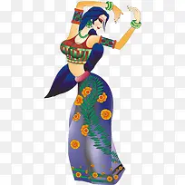 2017傣族少女矢量素材-空若网 2017傣族少女矢量素材-空若网