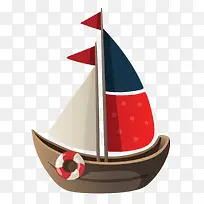 彩色扁平化帆船元素-空若网 彩色扁平化帆船元素-空若网