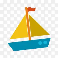 彩色集合帆船扁平化元素-空若网 彩色集合帆船扁平化元素-空若网