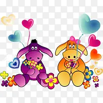 卡通手绘动物气球-空若网 卡通手绘动物气球-空若网