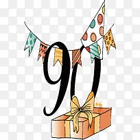 矢量90周年生日庆祝-空若网 矢量90周年生日庆祝-空若网