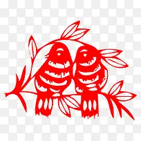 鸳鸯剪纸-空若网 鸳鸯剪纸-空若网