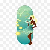 ����ɫ��Ů�廭-������