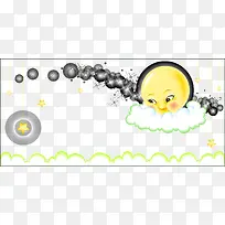 卡通星星月亮装饰图案矢量图-空若网 卡通星星月亮装饰图案矢量图-空若网