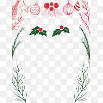 手绘风圣诞球边框-空若网 手绘风圣诞球边框-空若网