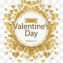 金色爱心情人节海报-空若网 金色爱心情人节海报-空若网