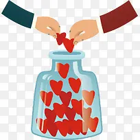 将爱心放到储钱罐里-空若网 将爱心放到储钱罐里-空若网