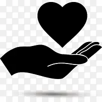 手捧爱心剪影-空若网 手捧爱心剪影-空若网