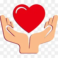 立体扁平手掌爱心-空若网 立体扁平手掌爱心-空若网