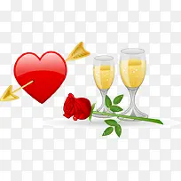 酒杯爱心情人节海报矢量素材-空若网 酒杯爱心情人节海报矢量素材-空若网