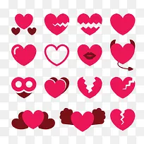 15款玫红色爱心矢量素材-空若网 15款玫红色爱心矢量素材-空若网