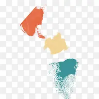 三种颜色水彩笔刷效果-空若网 三种颜色水彩笔刷效果-空若网